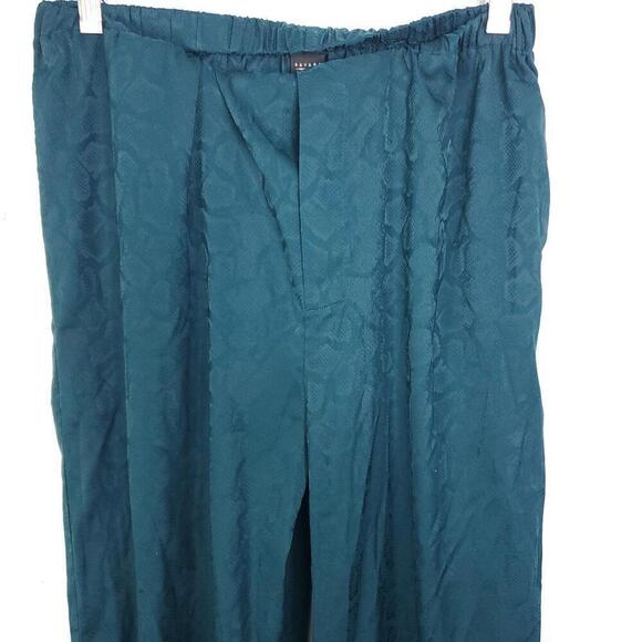 Savage Fenty Pants WOmens Small Wide Leg Serpent Snake Print Jade Lounge - Picture 2 of 11
